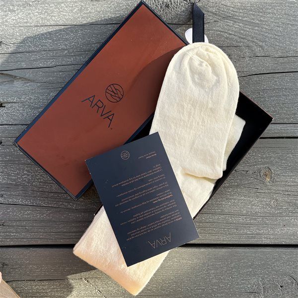 Hovedbilde  Arva bunadsstrømper - Luxa Bambus, kremhvit