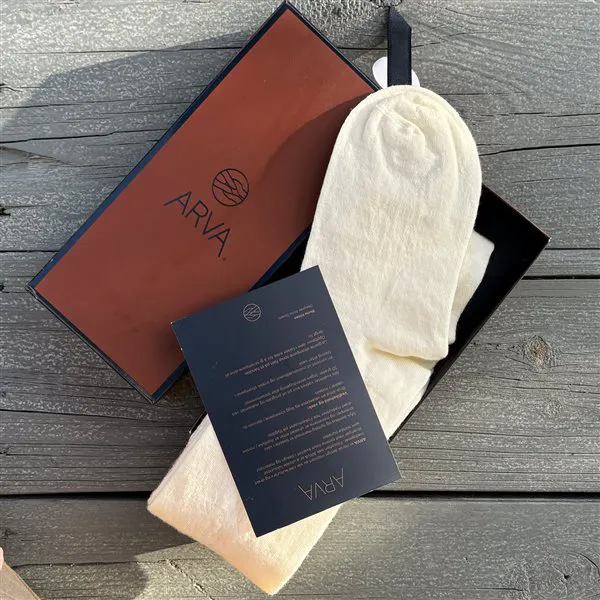 Hovedbilde  Arva bunadsstrømper - Luxa Bambus, kremhvit