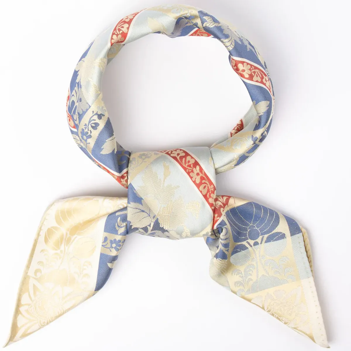 Silkeskjerf - Mimmi, blå/sølv