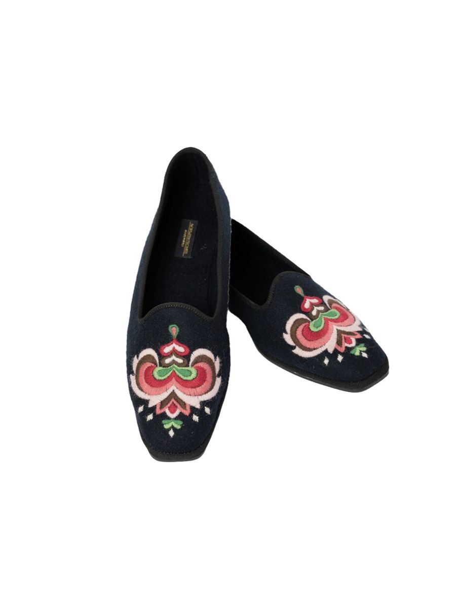 Ballerina i ull m/brodering- rosa