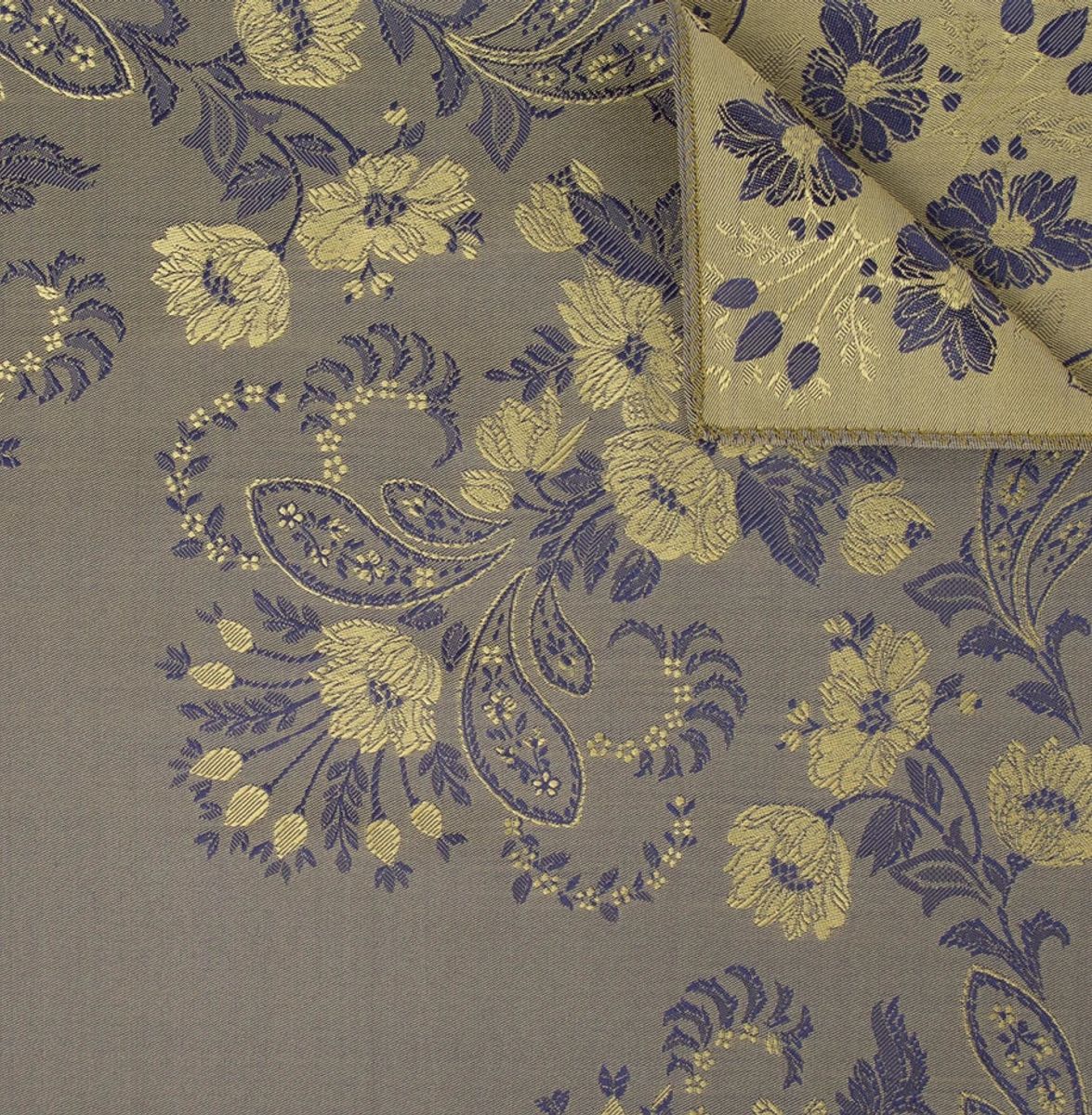 Silkeskjerf - Tuva, gyllen mørkeblå